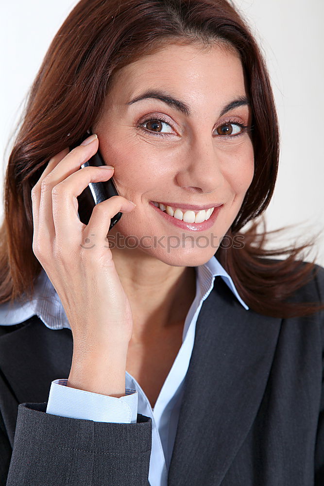 Similar – Image, Stock Photo Smiling Businesswoman Listening on Mobile Phone