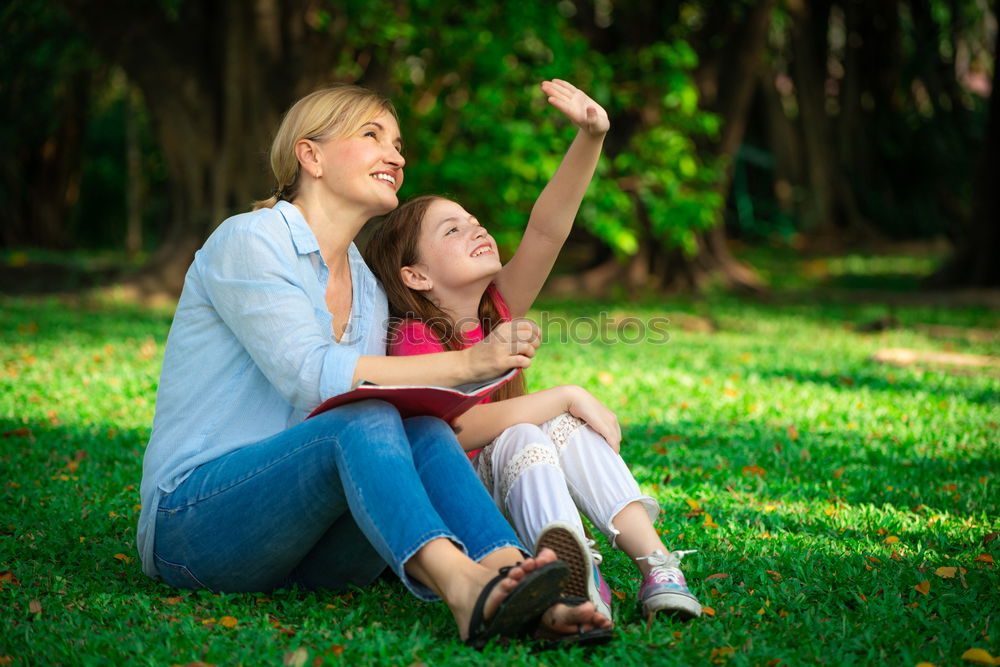 Similar – Image, Stock Photo Mother with child in park