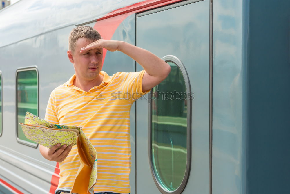 Similar – Boy making face with hands on seat