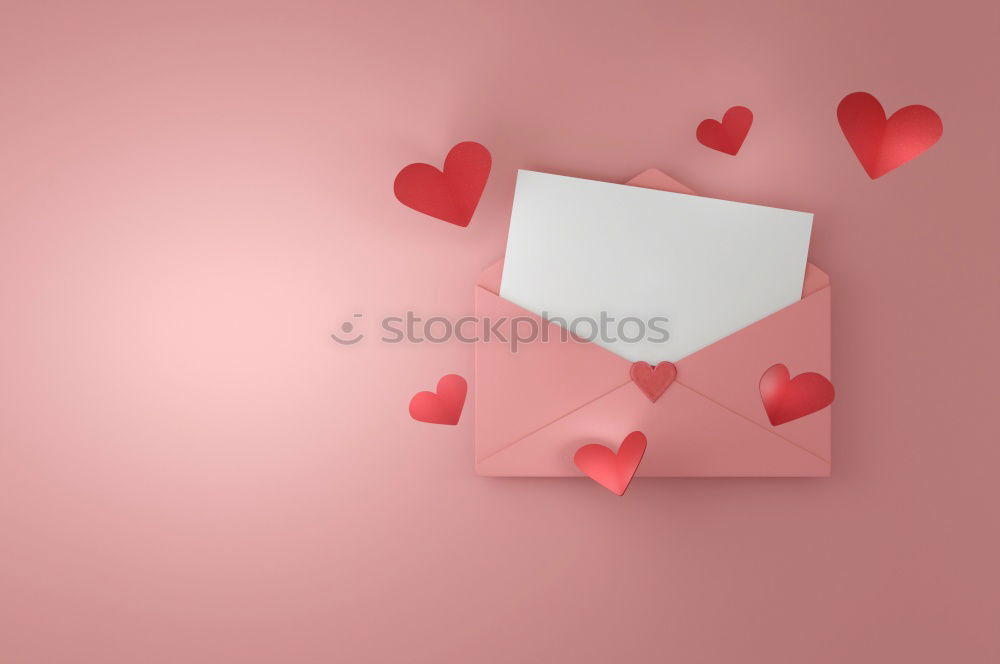 Similar – Image, Stock Photo White envelope with flowers on pink background