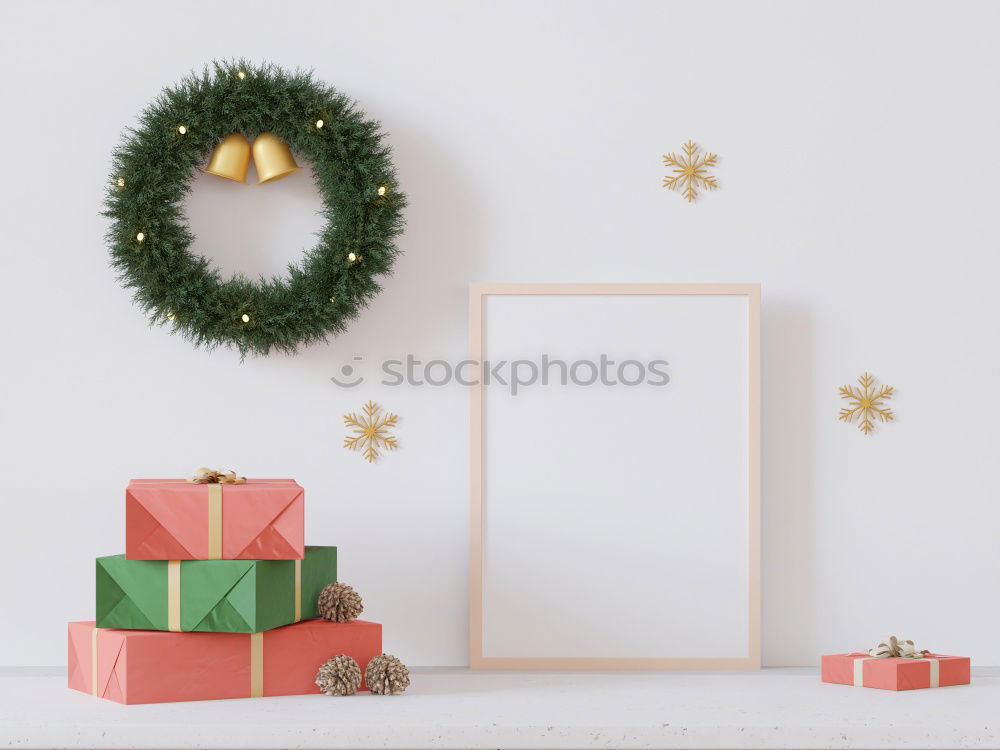 Similar – Mockup of photo frame with christmas ornaments