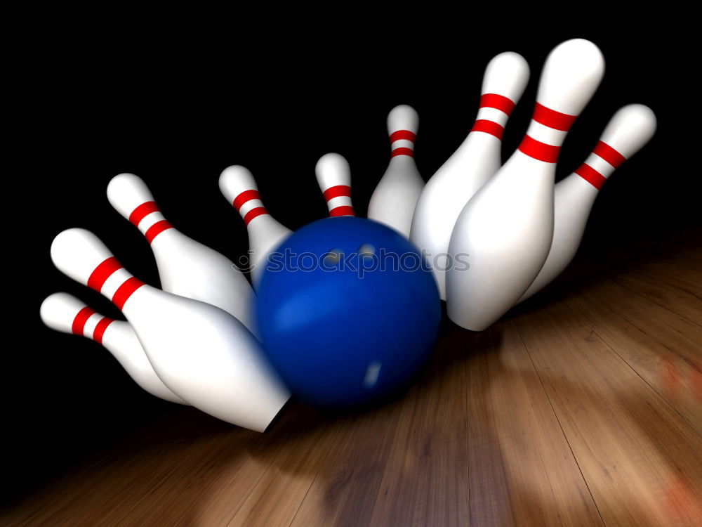 Image, Stock Photo bowling pins Dark Dirty