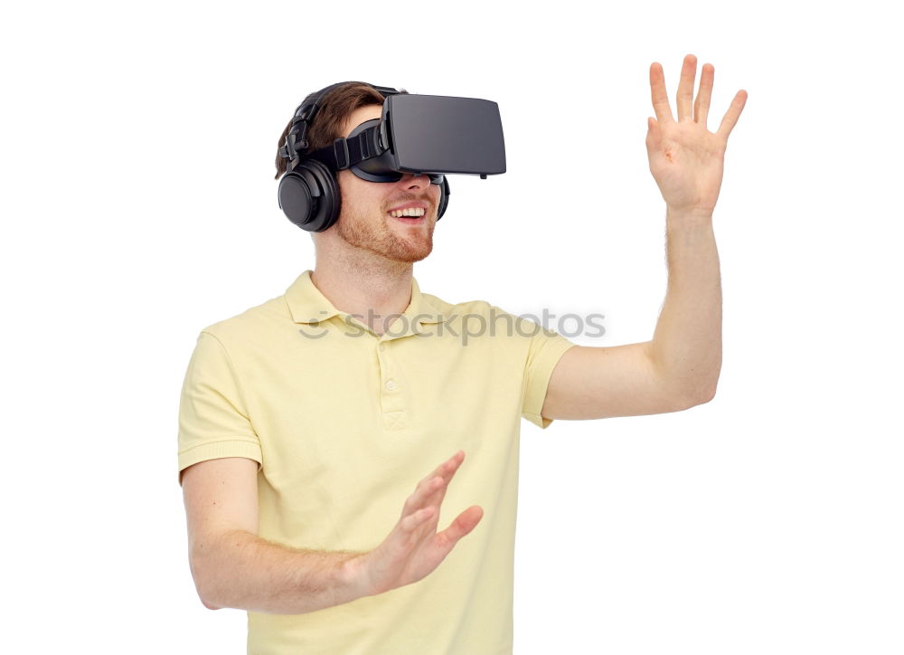 Similar – Image, Stock Photo woman playing with VR-headset glasses.