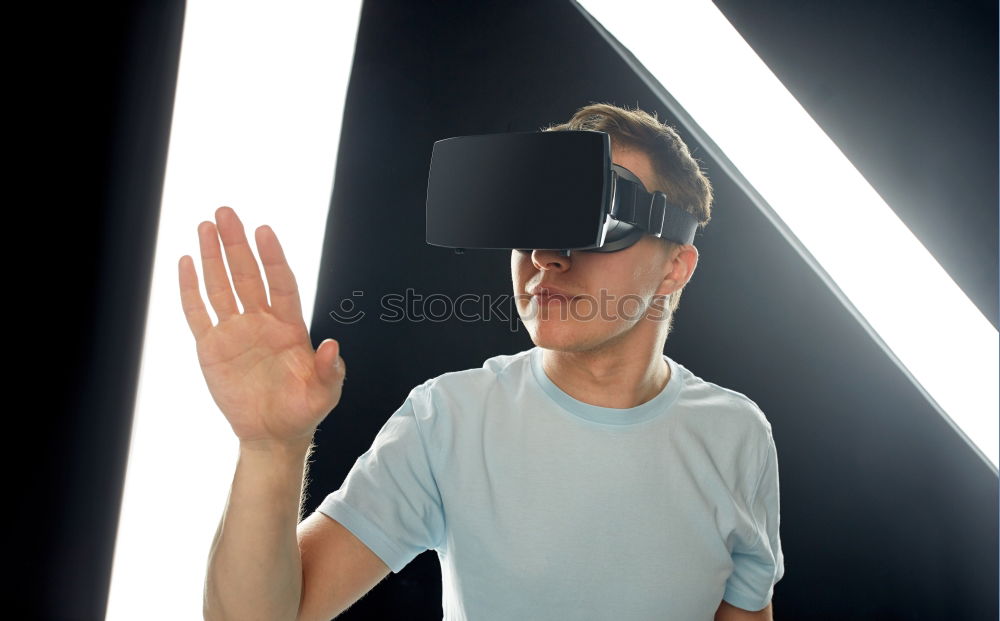 Similar – Image, Stock Photo TV Man Eyeglasses