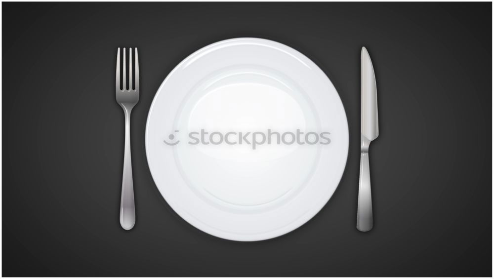 Similar – white square plate and iron cutlery