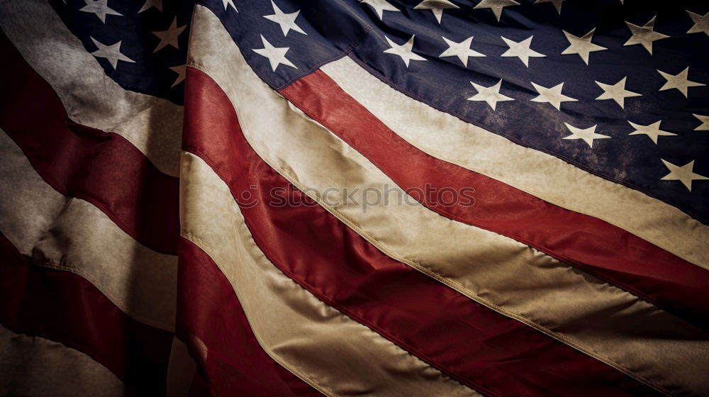 Similar – Image, Stock Photo Happy Independence day July 4th. American flag textile patch on a denim jacket and American pin