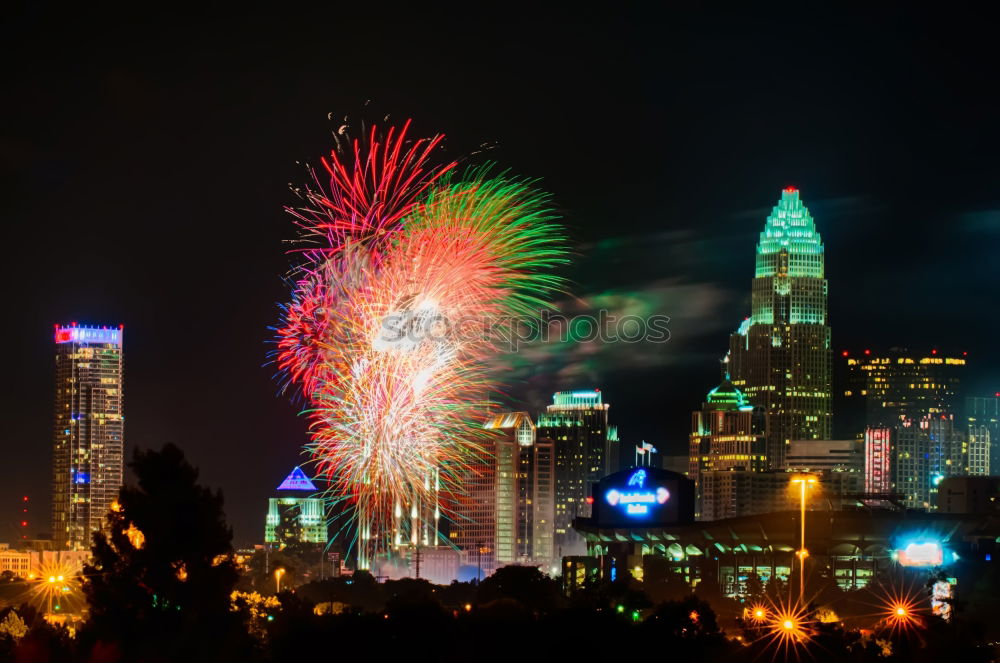 Similar – New Year’s Eve fireworks with TV tower (historical) III