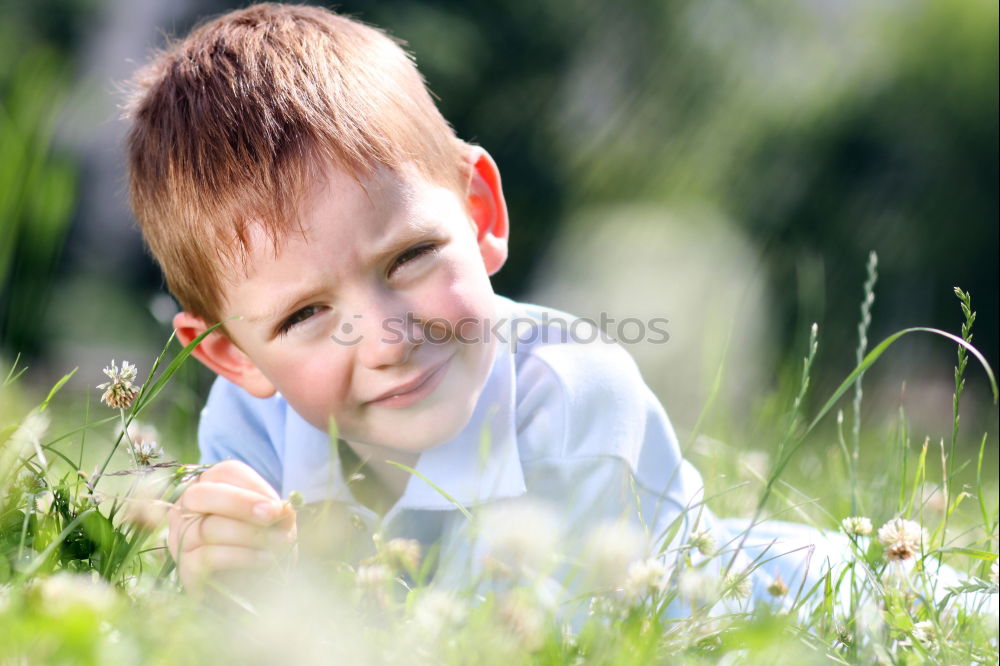 Similar – Image, Stock Photo smiling child sitting in field