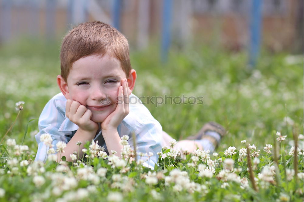 Similar – Image, Stock Photo smiling child sitting in field