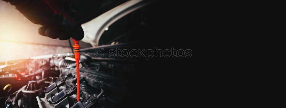 Similar – Image, Stock Photo Man using light to look into bike