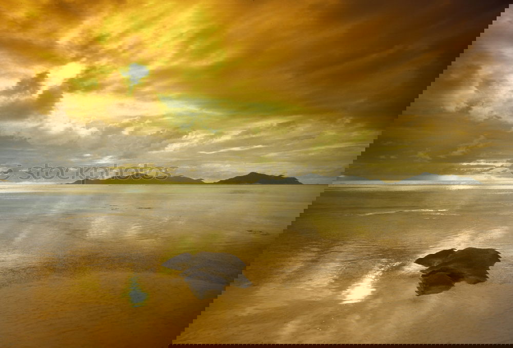 Image, Stock Photo Picturesque seascape in golden sunset light