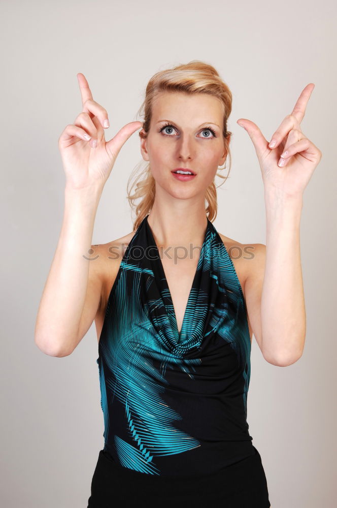 Similar – Image, Stock Photo Laughing woman with long grey dyed hair