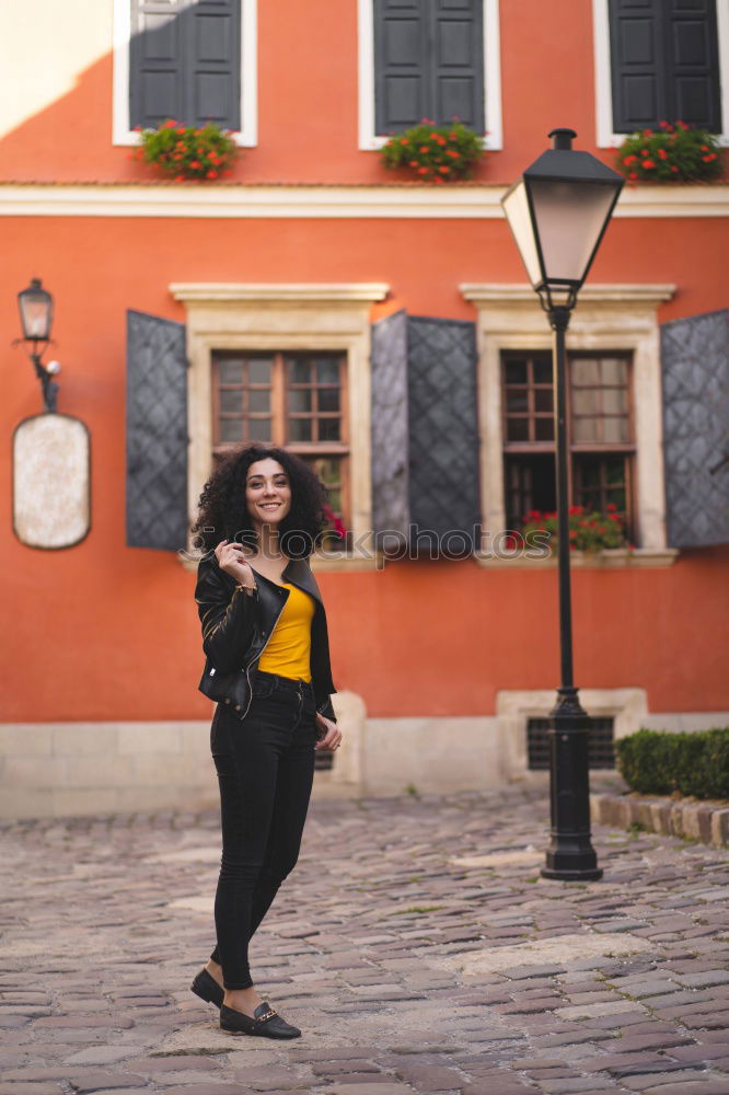 Similar – Image, Stock Photo young girl enjoying on the street