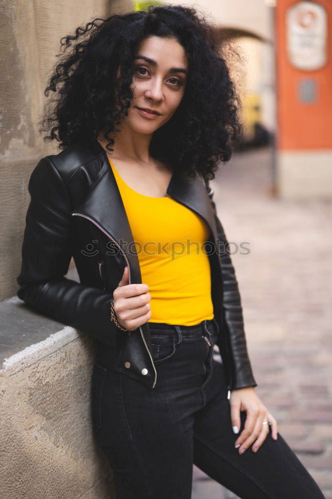 Similar – Woman with purple hair on street