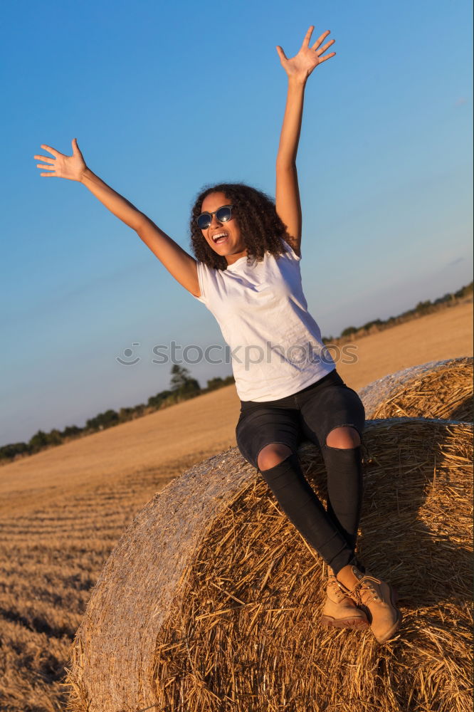 Similar – Image, Stock Photo Female mature adult with sunglasses enjoying life smiling