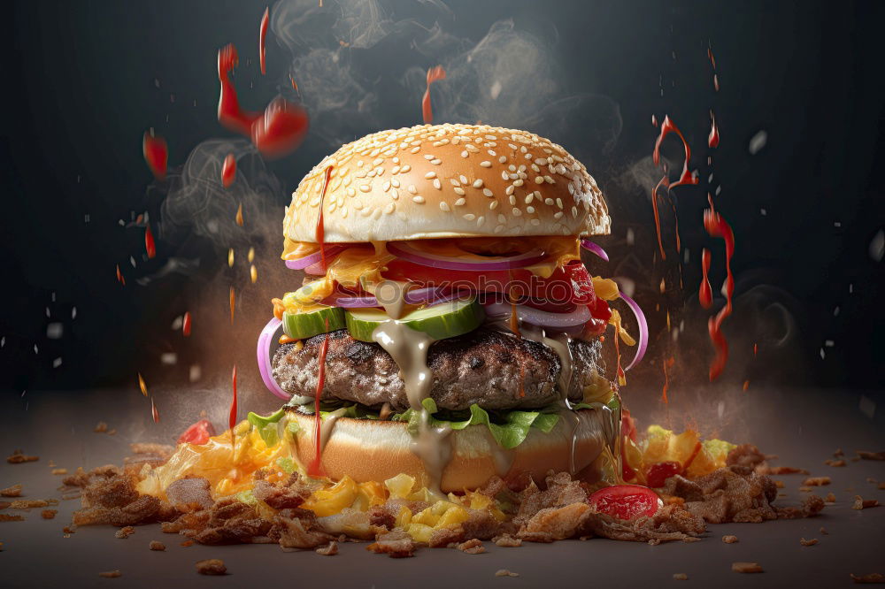 Similar – Image, Stock Photo Burger III Food Vegetable