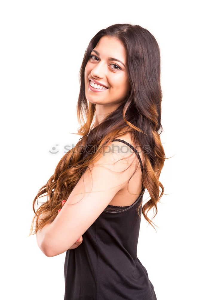 Similar – Image, Stock Photo Beautiful young women in blue dress posing