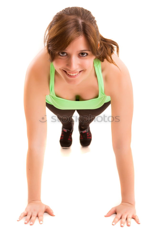 Young Woman working out outdoors and having fun