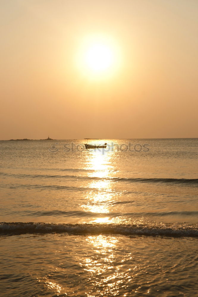 Similar – Image, Stock Photo Viking ship passes bathers at sunset