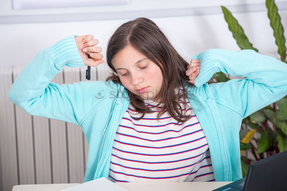 Similar – Image, Stock Photo Pupil girl sleeping in classroom