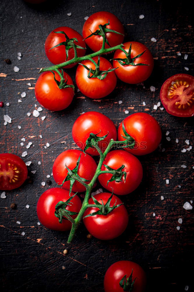 Similar – Image, Stock Photo Cherry tomatoes and basil