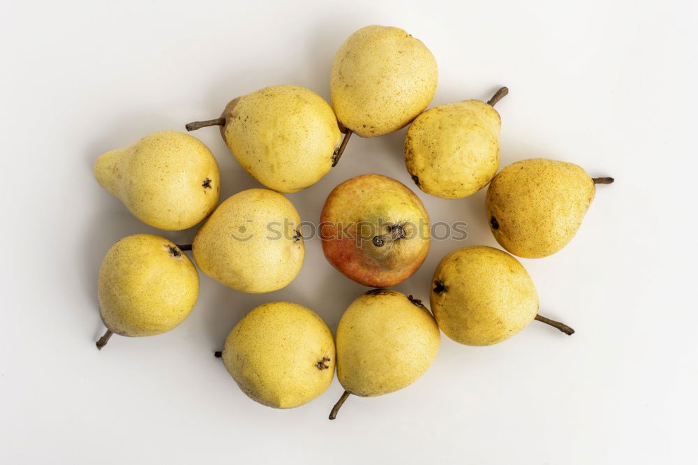 Similar – Image, Stock Photo Eight pears and three tomatoes, regularly arranged on a wooden table