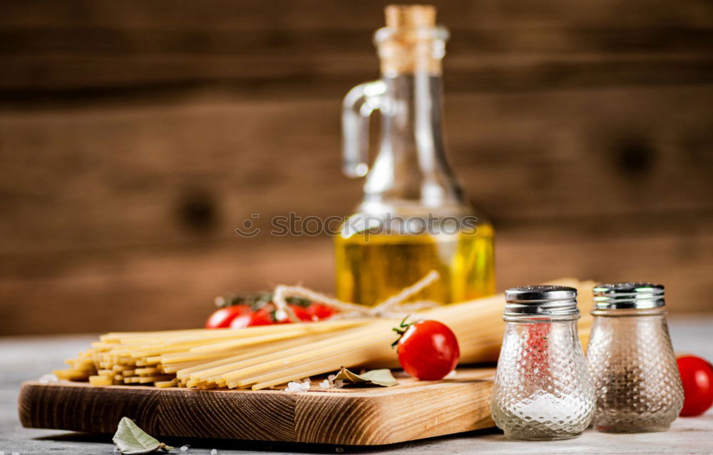 Similar – Whole wheat pasta, vegetables, herbs and olive oil