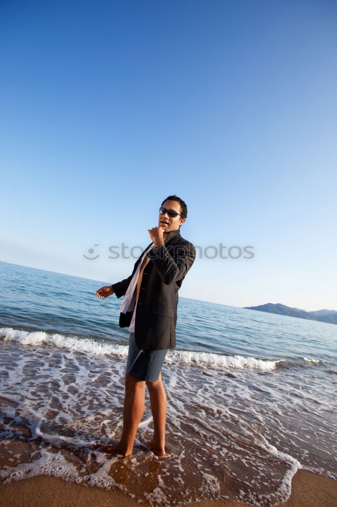 Similar – Diver posing in water Man