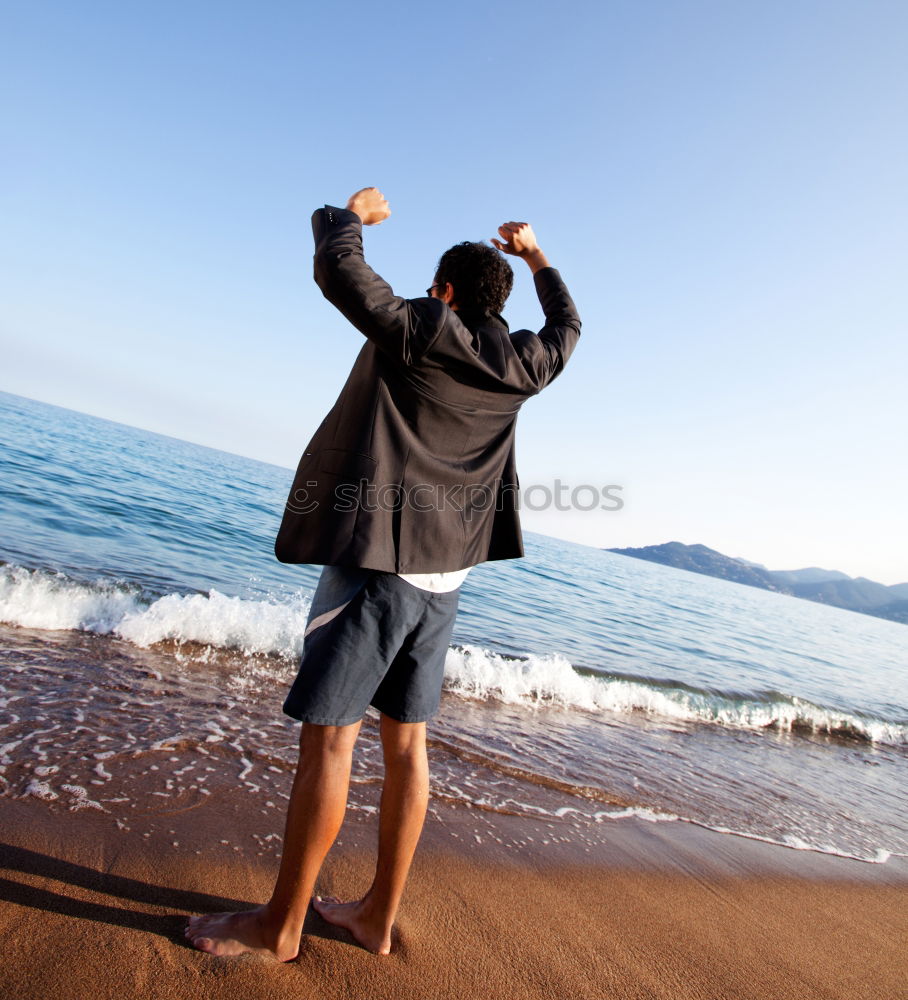 Image, Stock Photo Drinking coffee by the sea