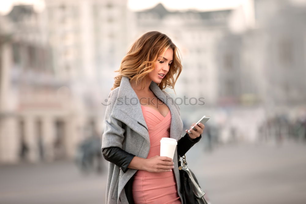 Similar – Young woman posing on stairs on street