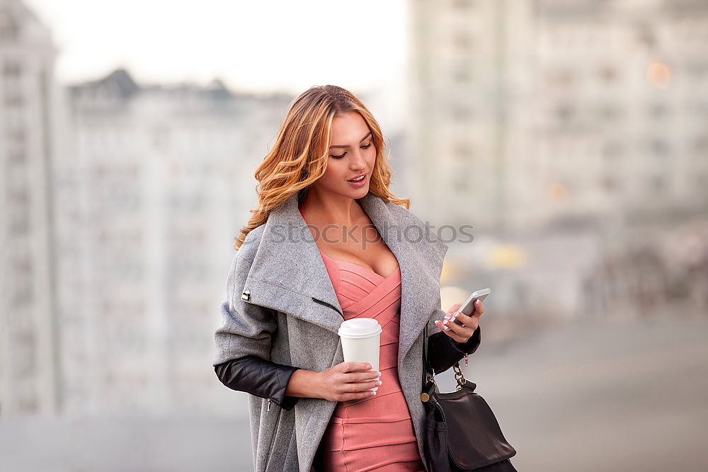 Similar – Image, Stock Photo Young woman with mobile phone at train station