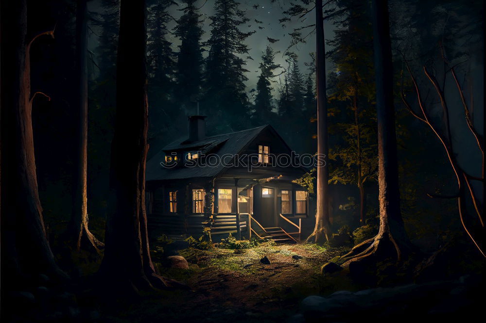 Similar – Small abandoned house in spooky woods