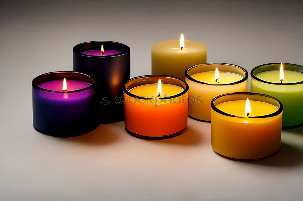 Similar – Image, Stock Photo Two candles are burning on a minimalist Advent wreath, consisting of numbered tea lights