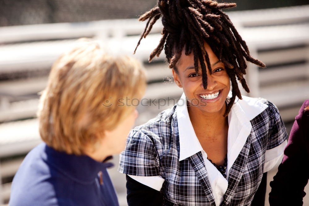 Similar – Image, Stock Photo Company of young black people on street