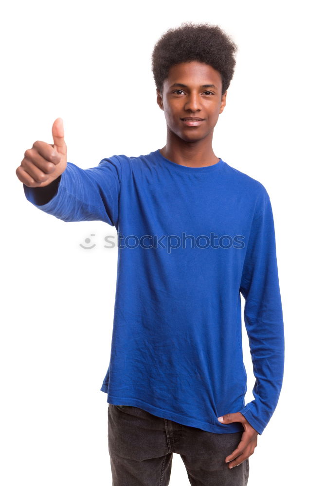 Similar – Image, Stock Photo Young black man eating an apple walking down the street.