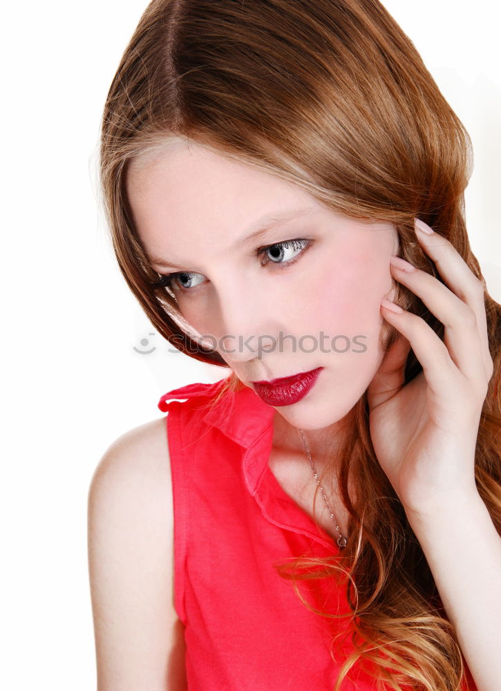 Similar – Image, Stock Photo Woman in red coat speak on mobile phone