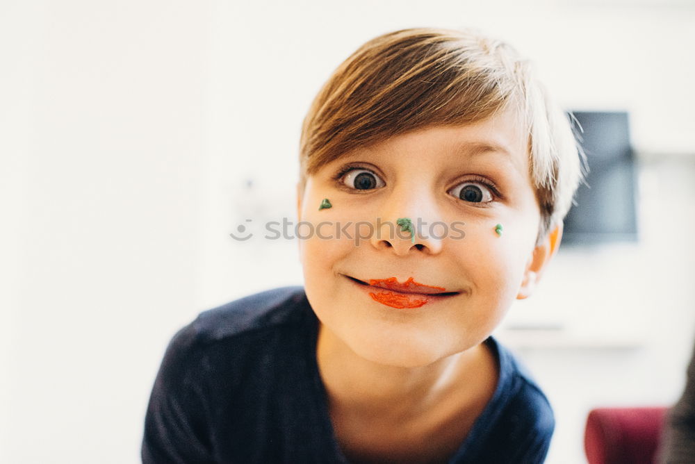 Similar – close up portrait of cute happy child boy