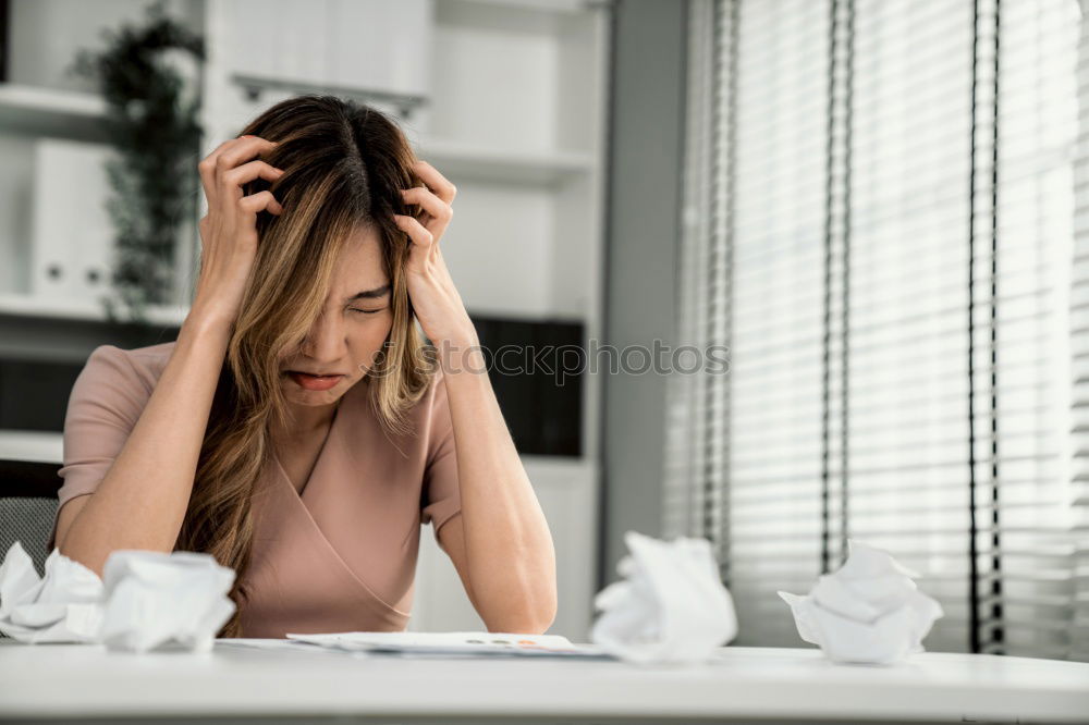 Similar – Image, Stock Photo asian woman sitting alone in the house