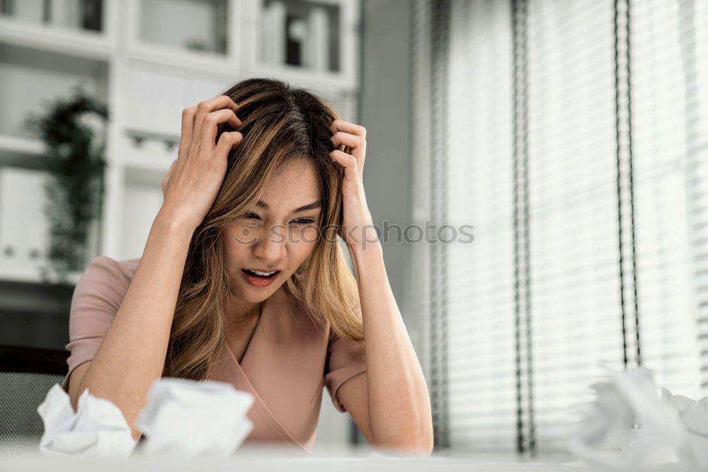 Similar – Young woman lying in bed