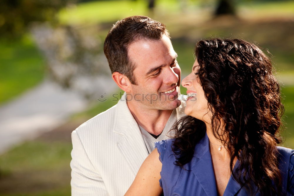 Similar – Image, Stock Photo Just married couple together in nature background