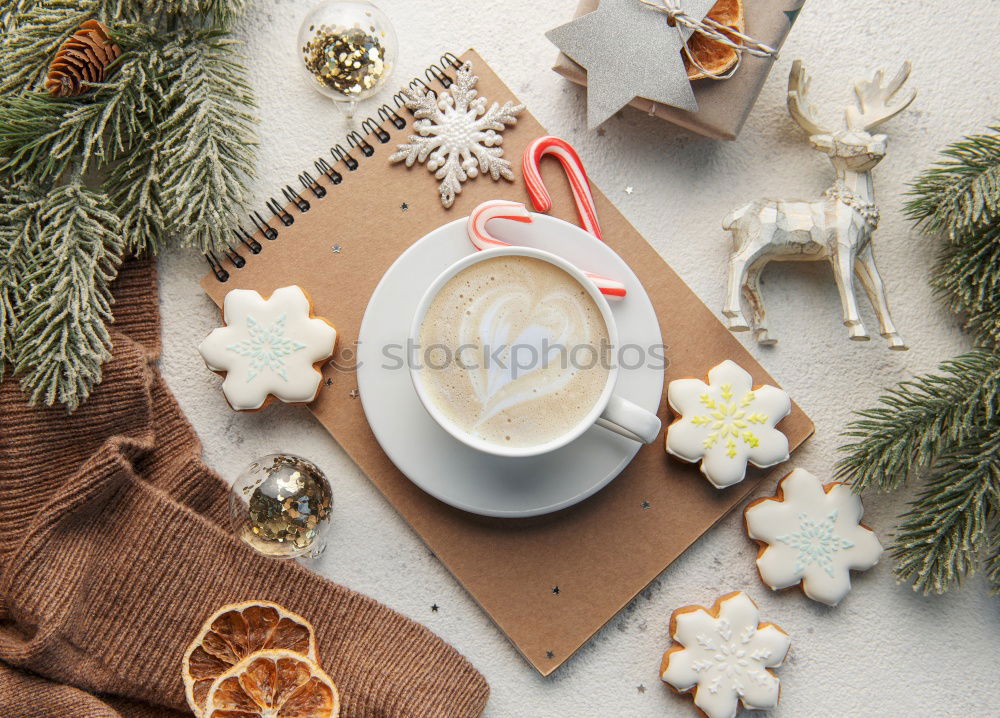 Similar – Image, Stock Photo two mugs of hot cocoa with marshmallows