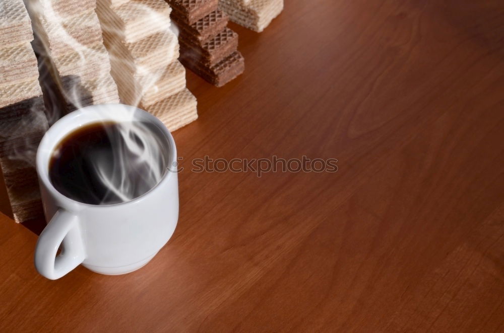 Similar – Image, Stock Photo Red orange office: note with pencil, paper clips and a cup of red tea