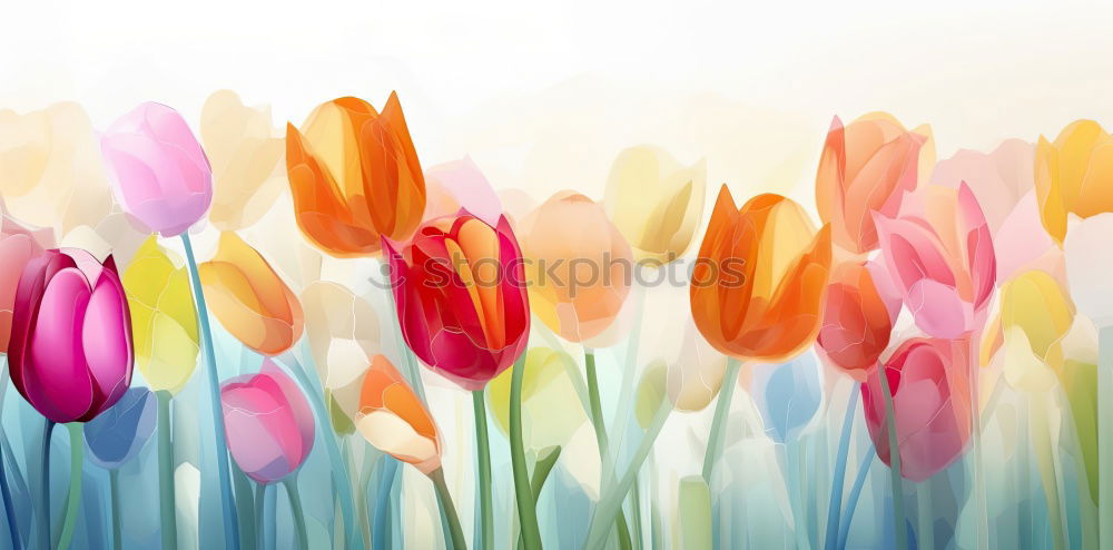 Red And Orange Tulips Flowers