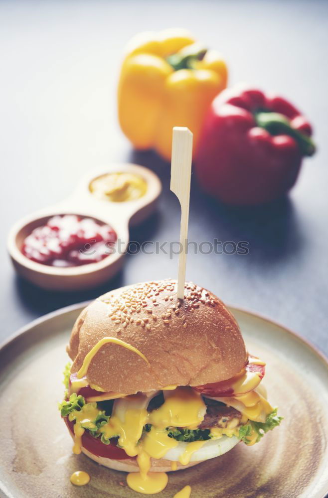 Similar – Image, Stock Photo Burger & Beer 2 Food