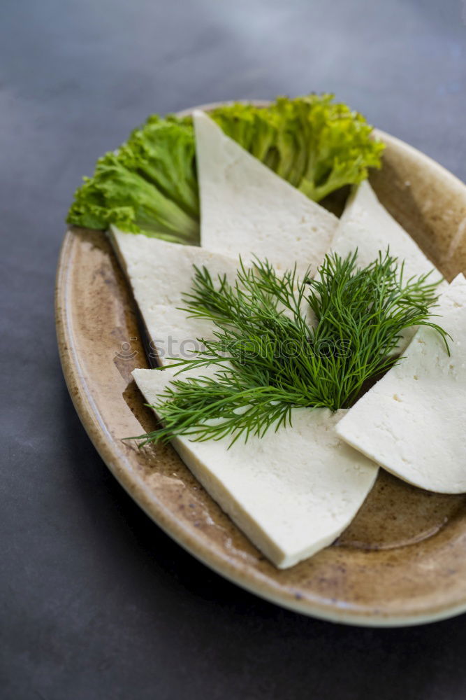 Similar – Image, Stock Photo Handmade ricotta cheese on a rustic kitchen table