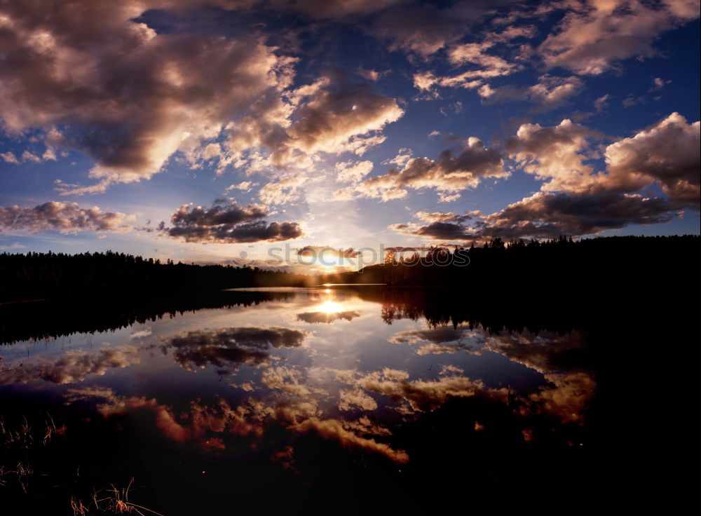 Similar – Image, Stock Photo Sunset in Sweden Calm