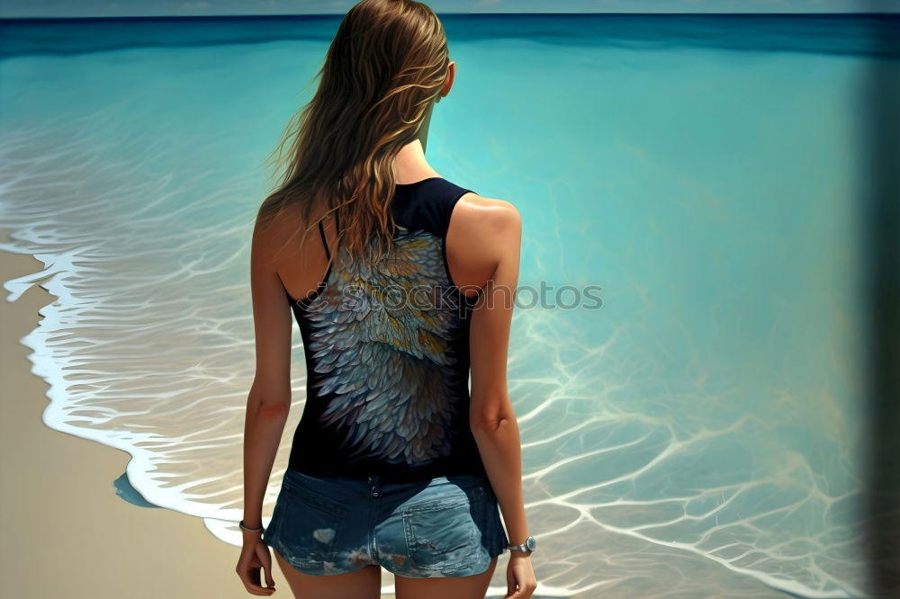 Similar – Image, Stock Photo Open Water Woman Beach