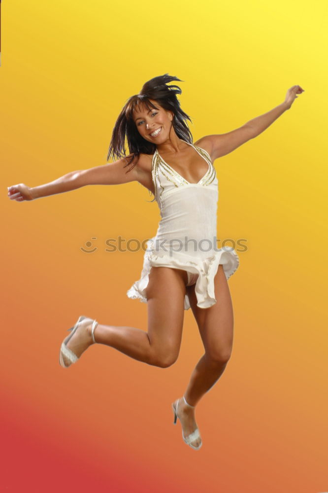 Image, Stock Photo Ballet dancer with leg up