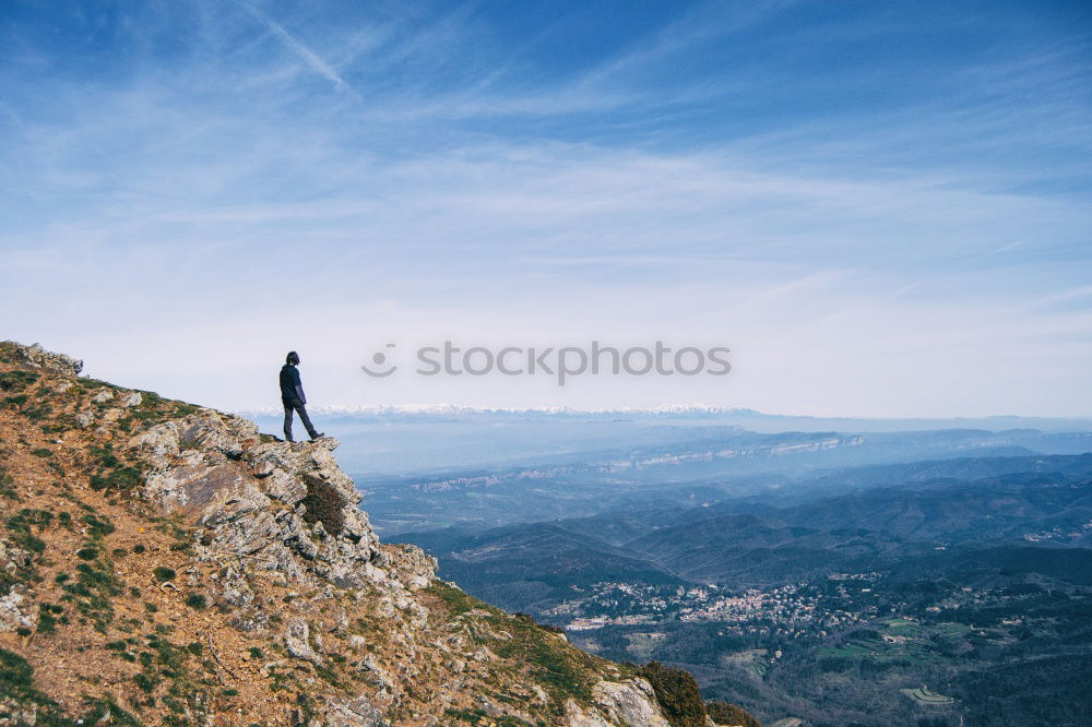 Similar – Image, Stock Photo Young woman crossing the Alps | Pitztal | E5