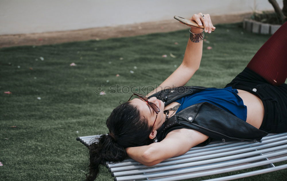 Similar – Image, Stock Photo Woman posing at tree with bulbs
